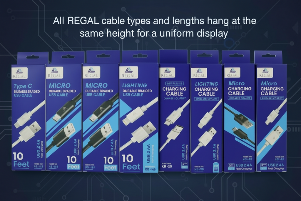 24 pack - REGAL USB – type C cable 2.4A fast charging 3.25 - white