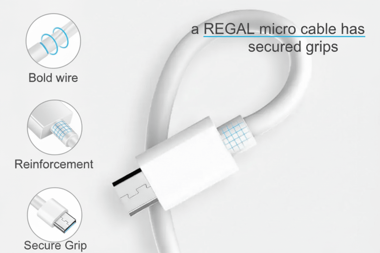 24 pack - REGAL USB – micro cable 2.4A fast charging 3.25 feet mixed black & white