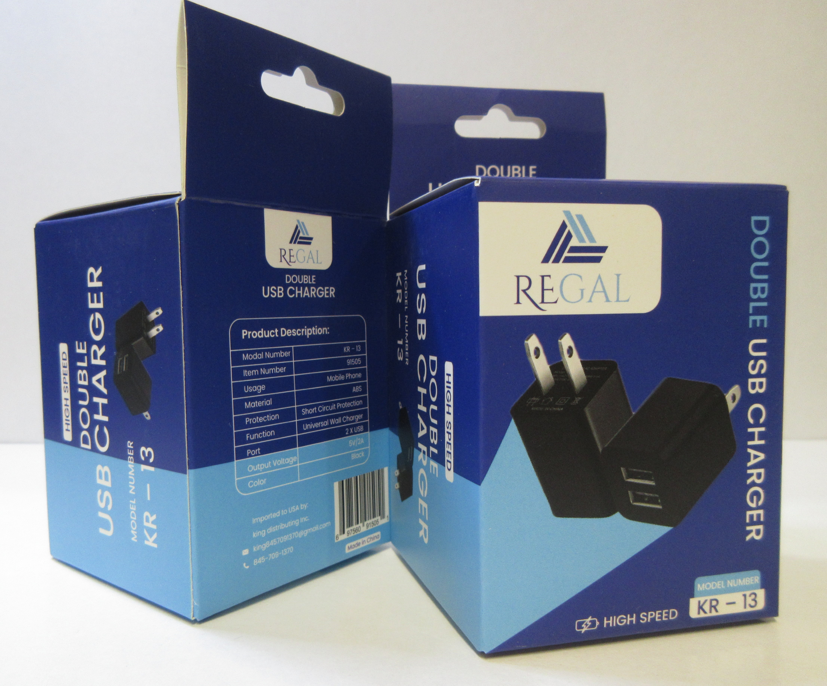 24 pack REGAL quick & double USB wall charger