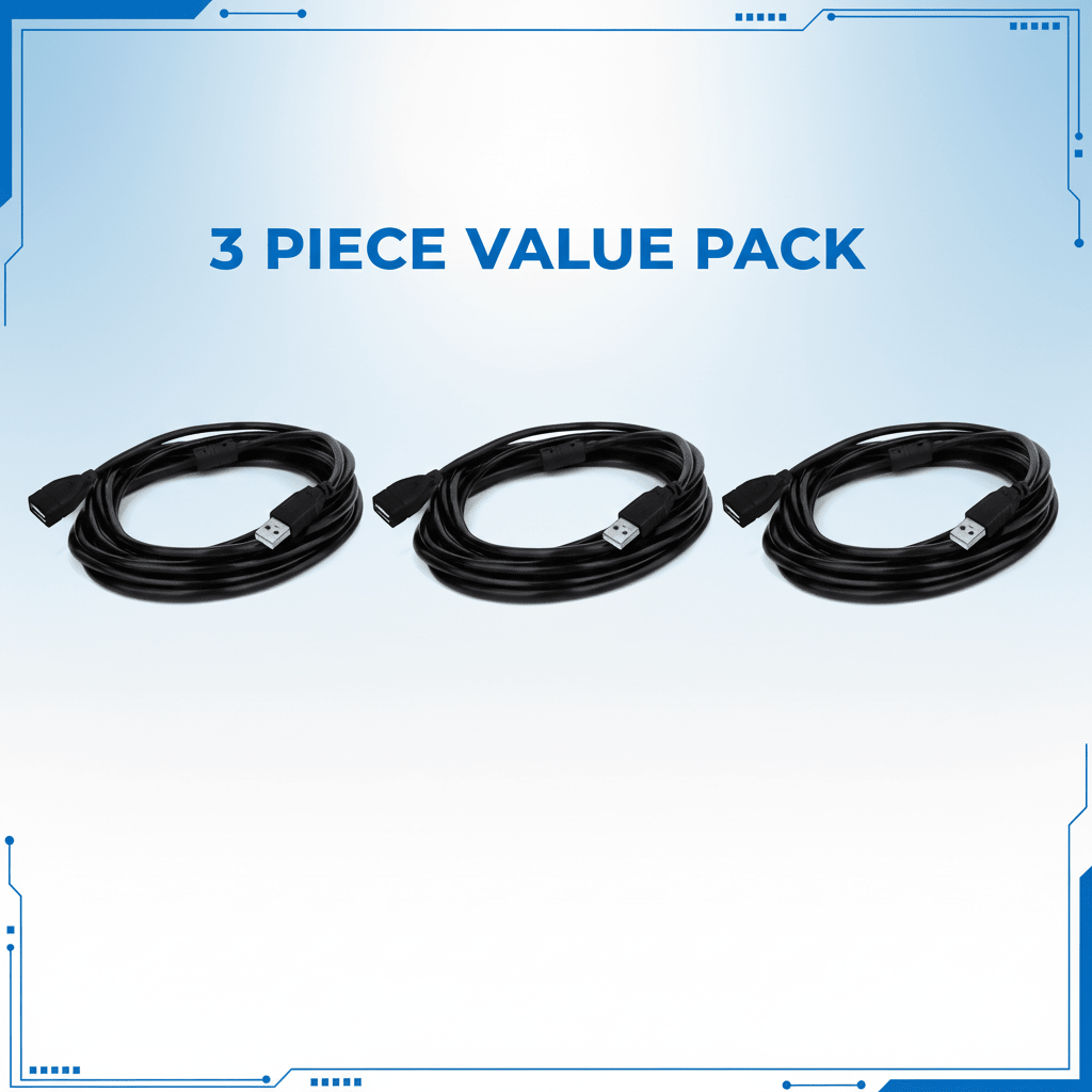 3 pack - REGAL USB extension cable 10 feet fast charging & data transferring