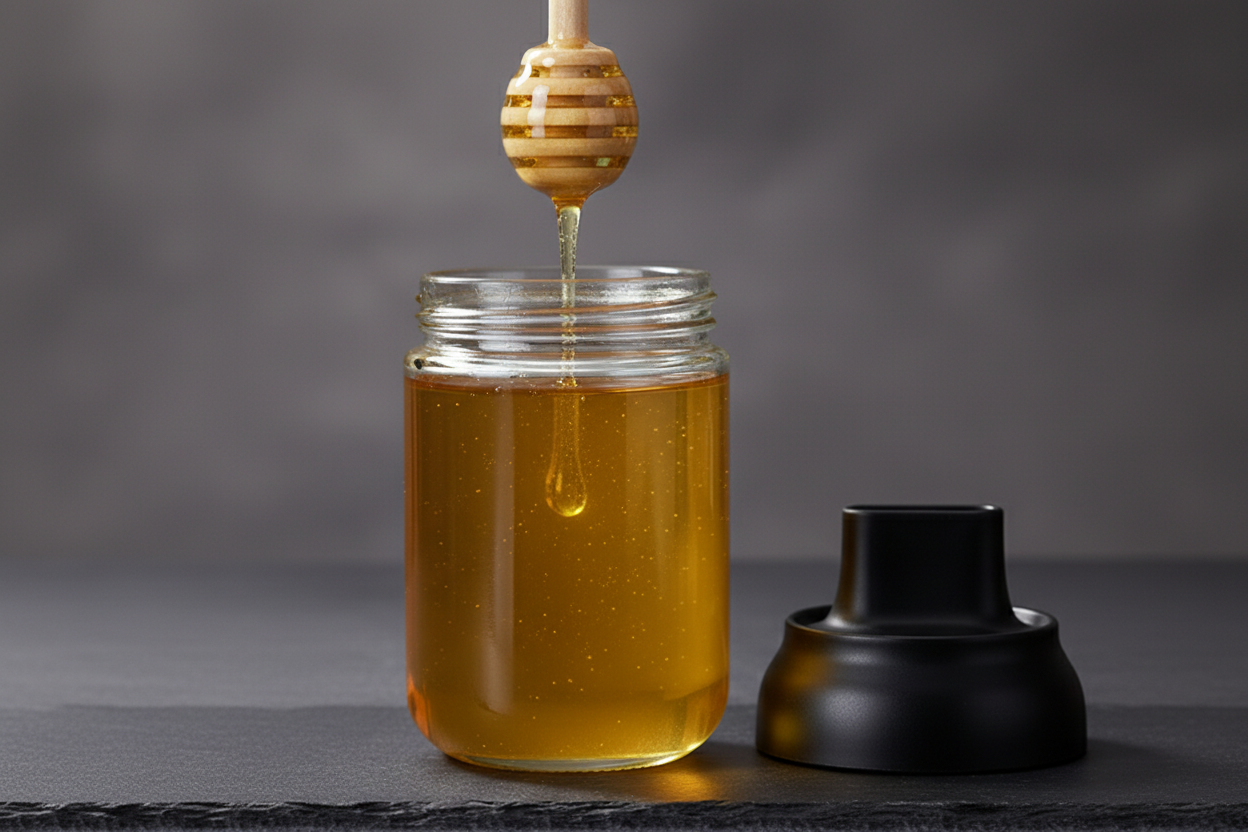 real glass Kitchen Glass Box Spoon Cover Integrated Seasoning Jar Multi-function Honey Bottle