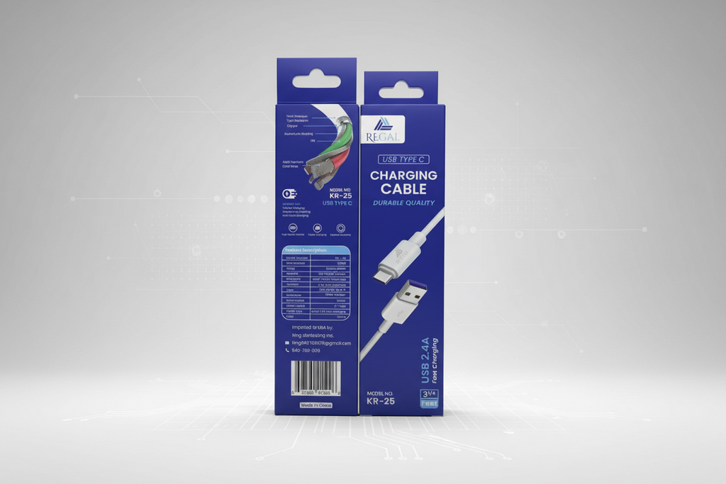 24 pack - REGAL USB – type C cable 2.4A fast charging 3.25 - white