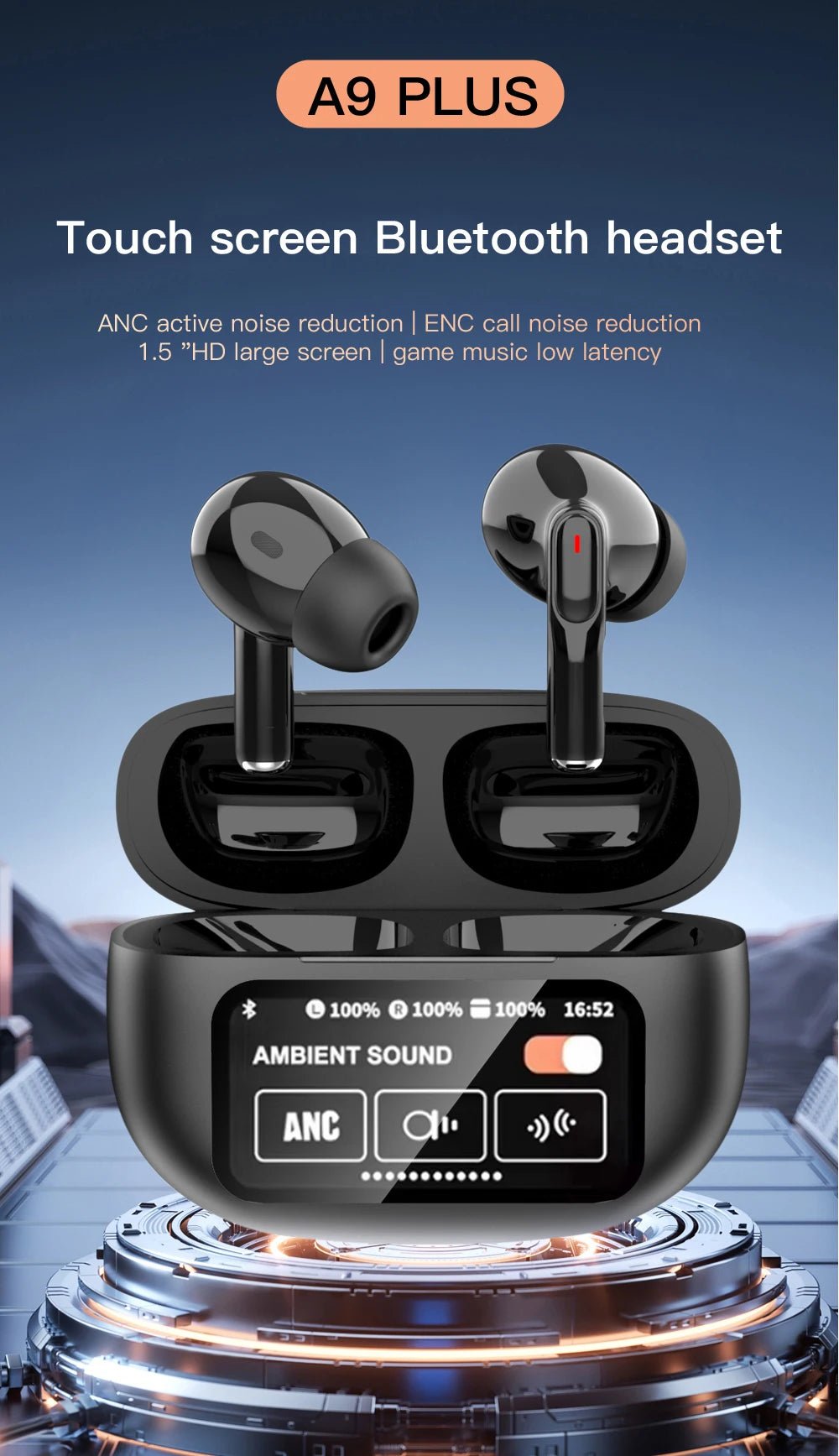 A9 Pro/Plus TWS Earphones – Premium HiFi Sound with LED Display & Touch Control