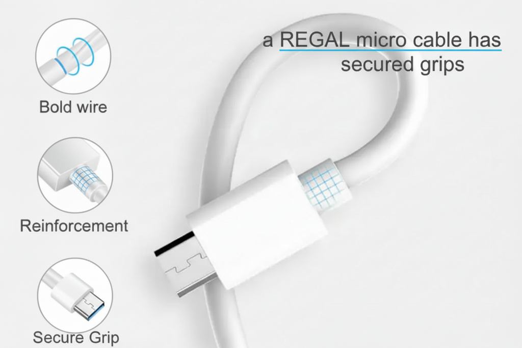 24 pack - REGAL USB – micro cable 2.4A fast charging 3.25 feet mixed black & white