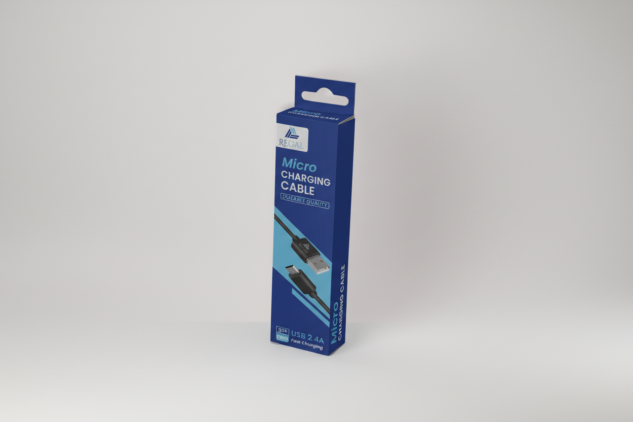 24 pack - REGAL USB – micro cable 2.4A fast charging 3.25 feet mixed black & white