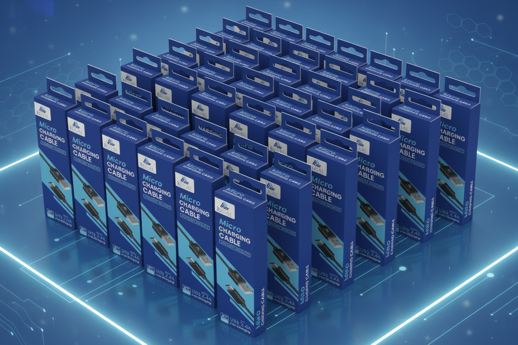 24 pack - REGAL USB – micro cable 2.4A fast charging 3.25 feet mixed black & white