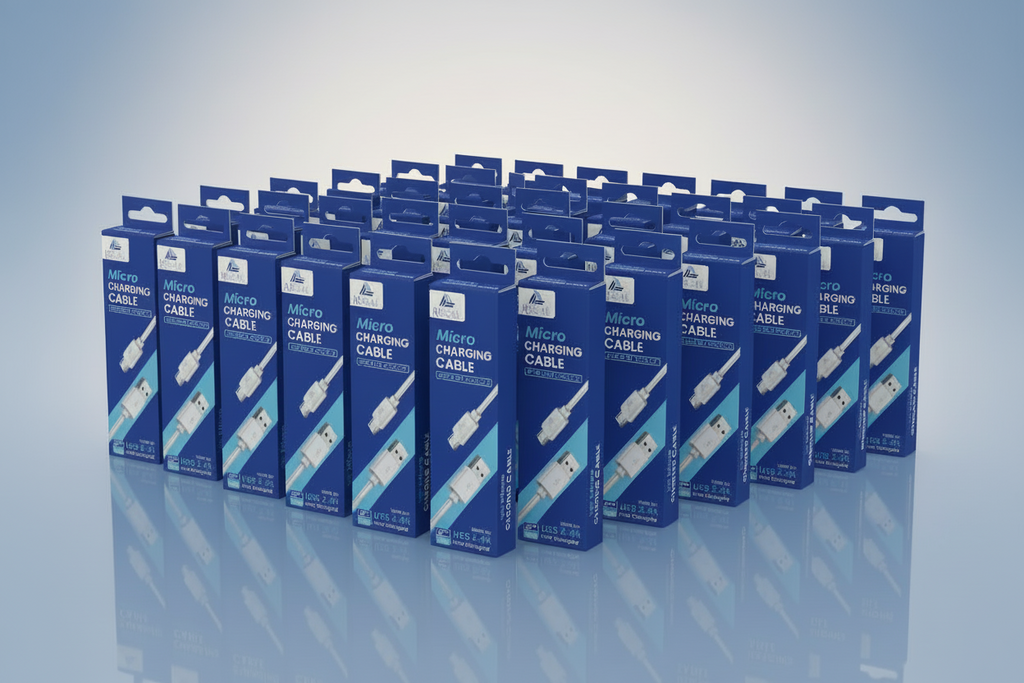 24 pack - REGAL USB – micro cable 2.4A fast charging 3.25 feet mixed black & white